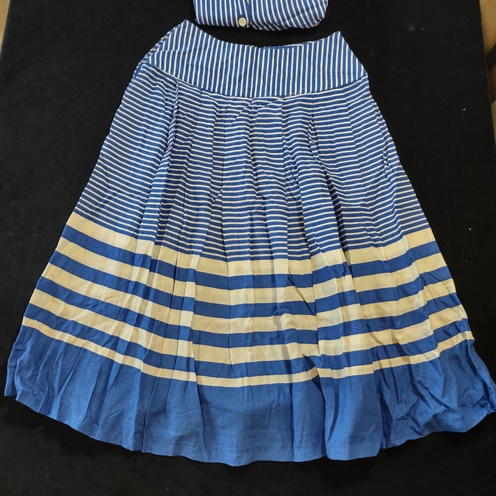 Vintage striped skirt/blouse combo